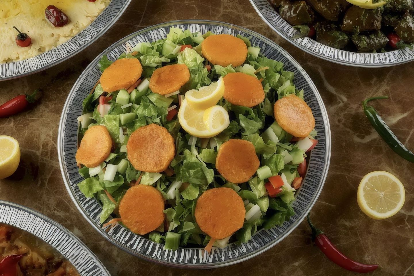 وليمة سلطة خضراء