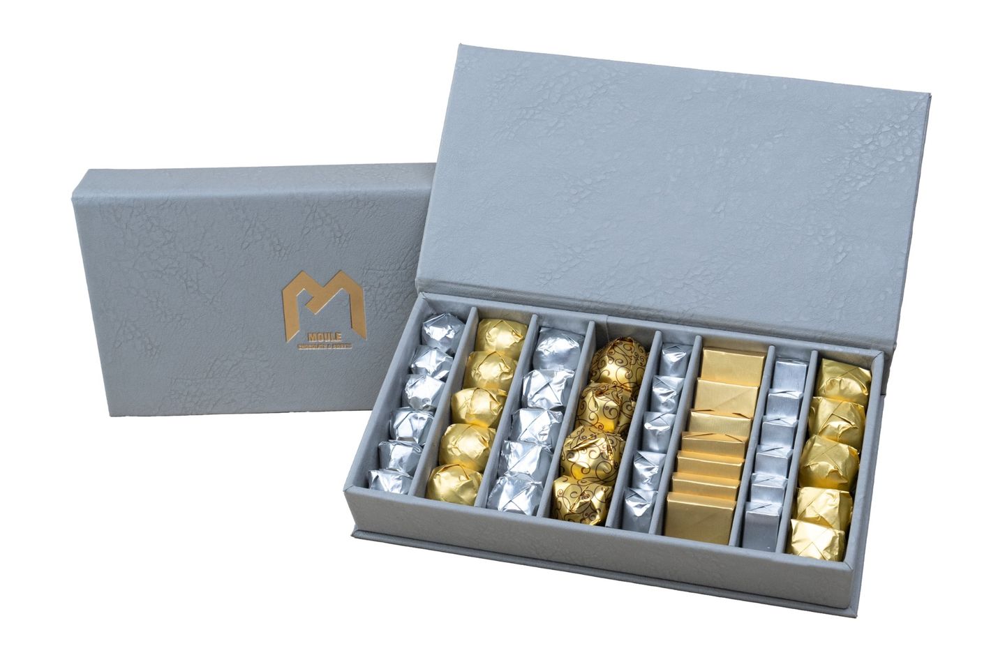 Gray Top Laptop Box With Chocolate