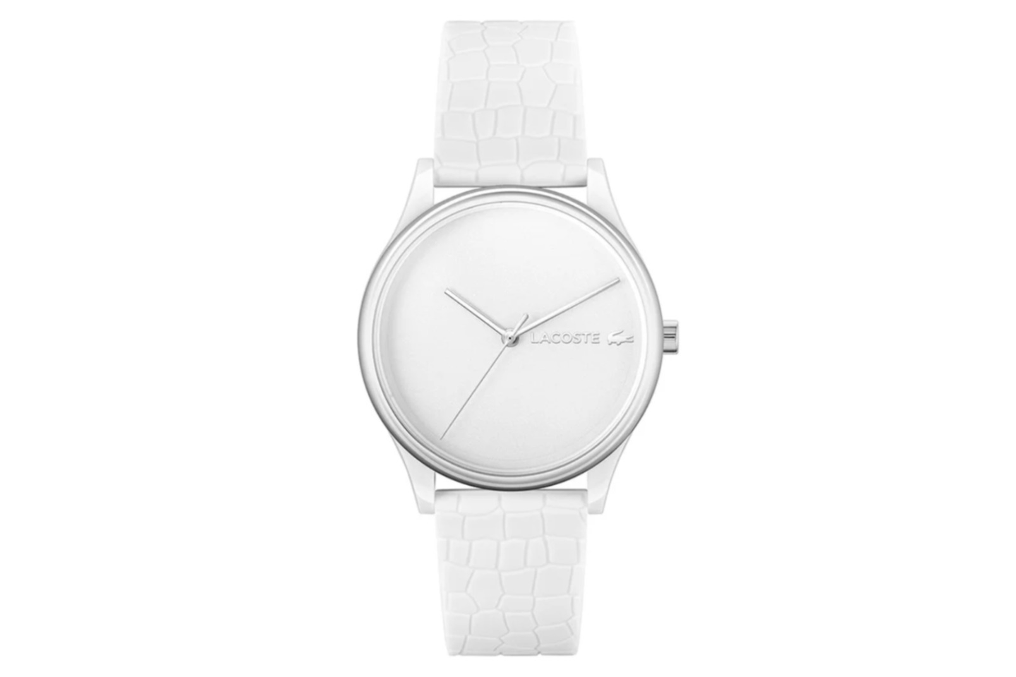 Elegant White Lacoste Women's Watch Original International Brand In A Luxurious Acrylic Box