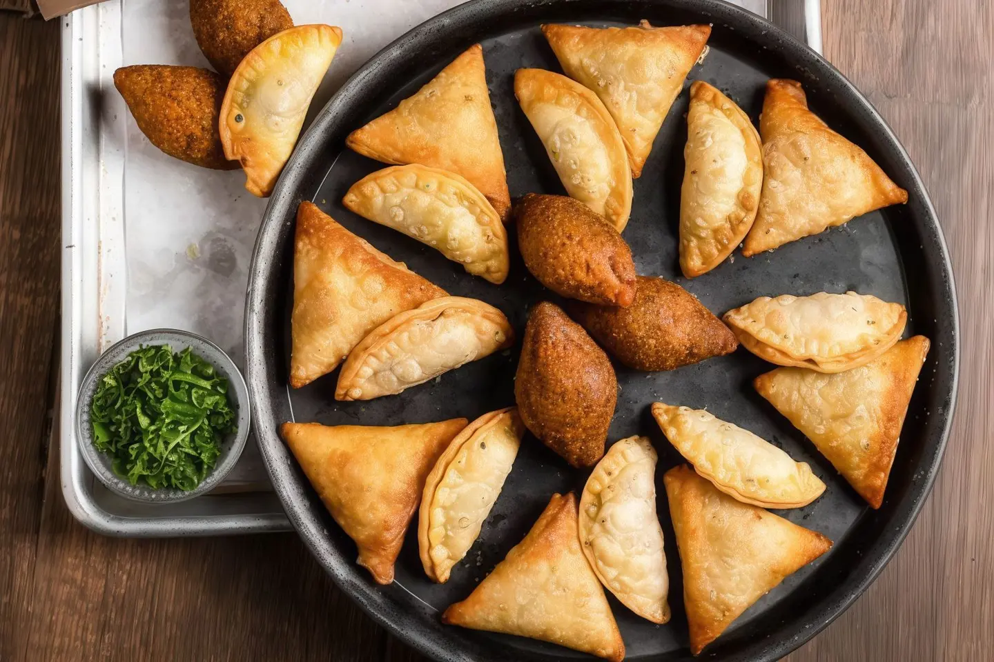 Mixed Box Of Puff Samosa And Meat Kibbeh