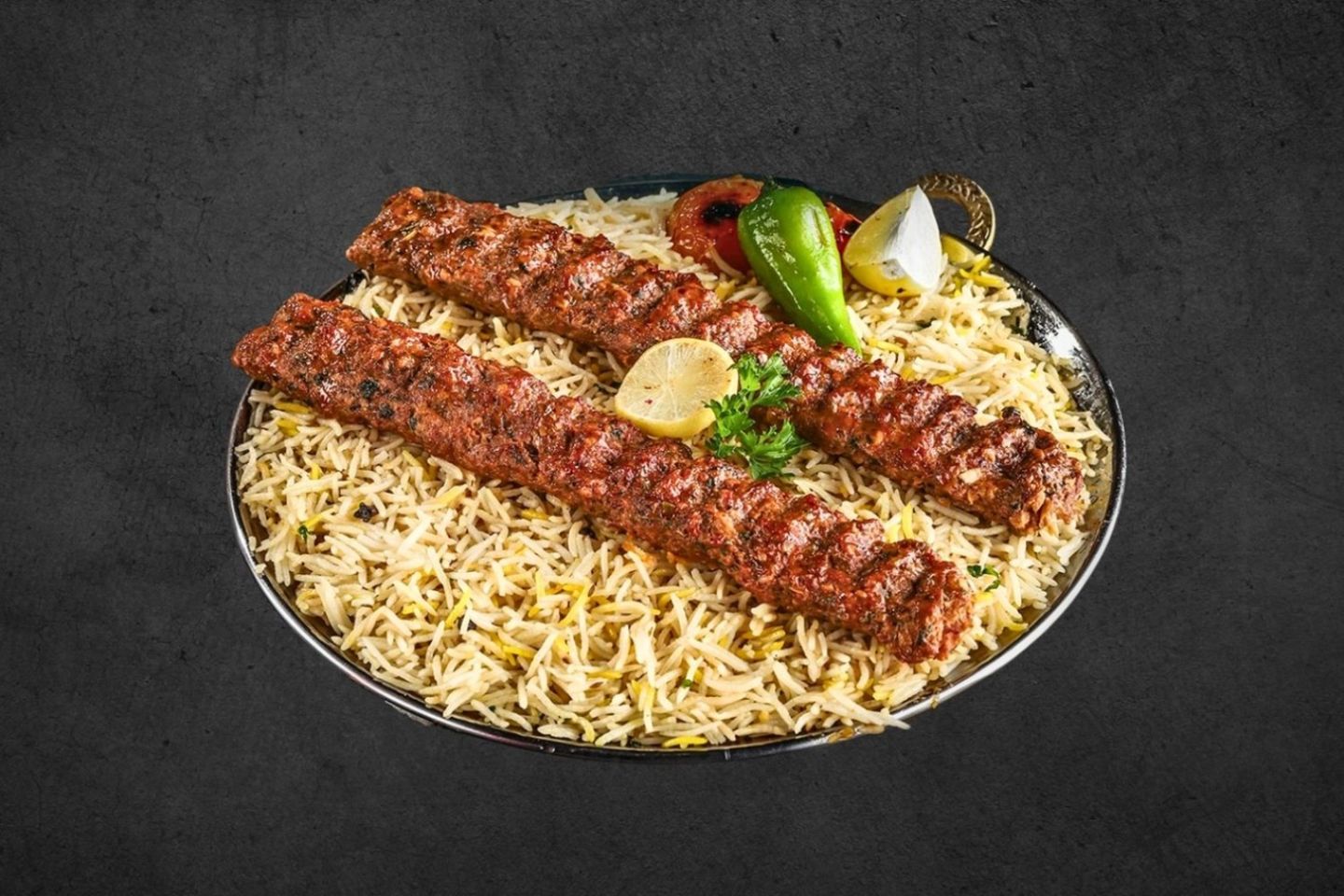 Rice With Kebab Laham