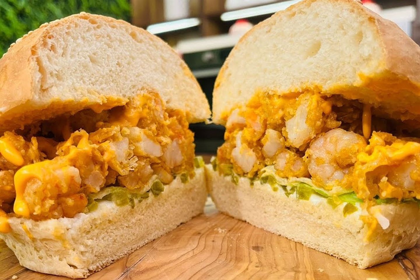 Shrimp Burger With Cheese