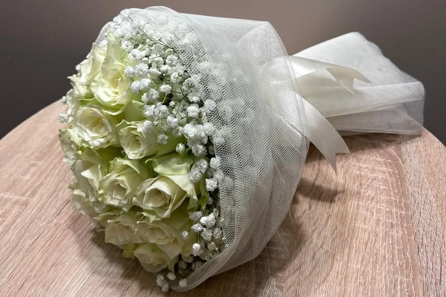 Bouquet White Rose Wrapping