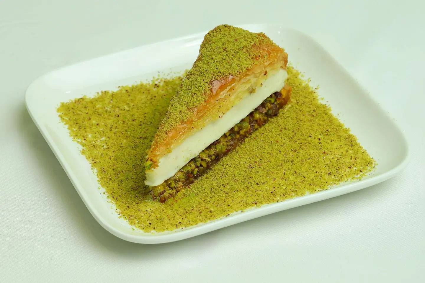 Baklava With Pistachio And Ice Cream