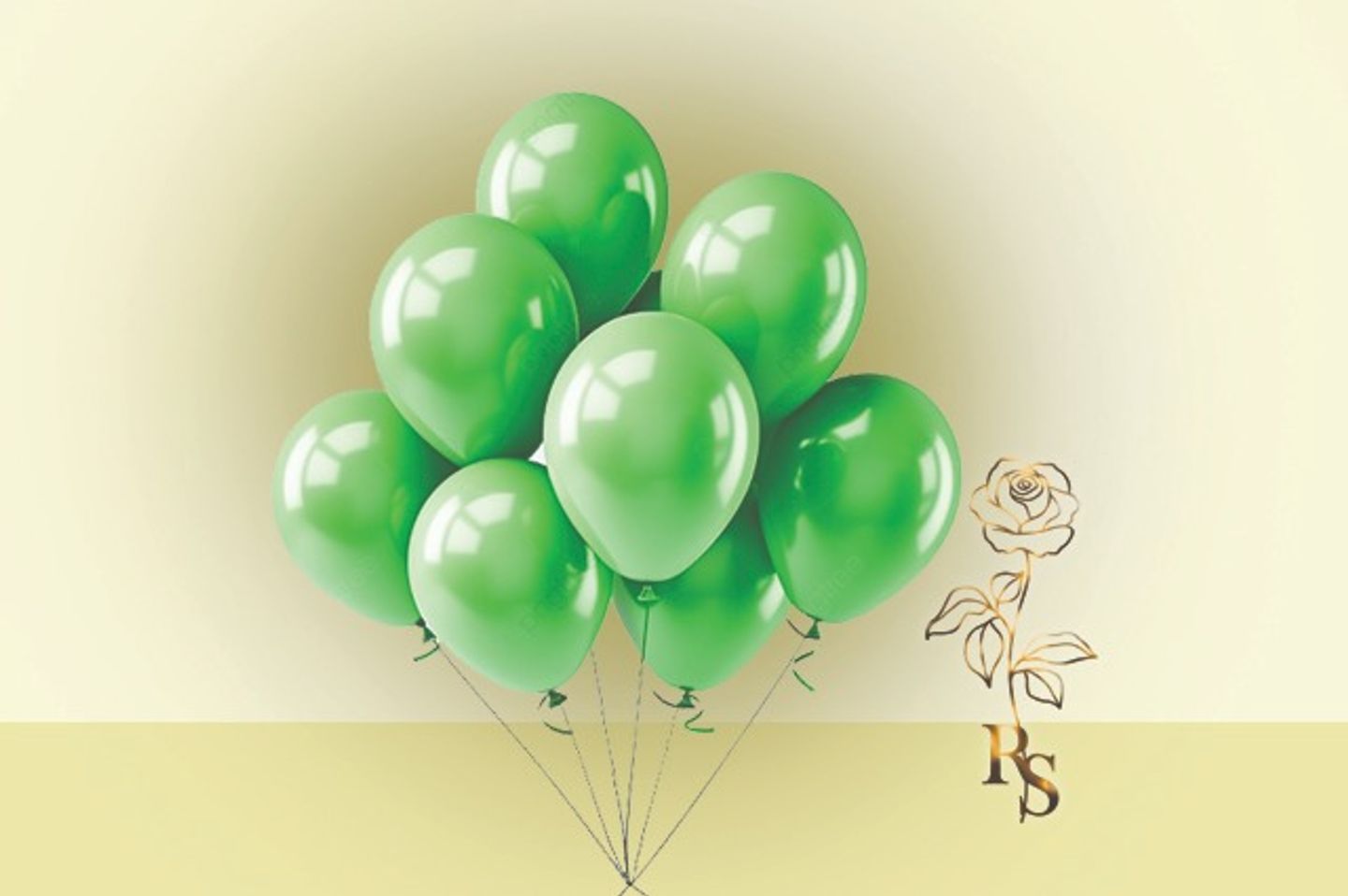 H043 Regular Green Helium Balloon