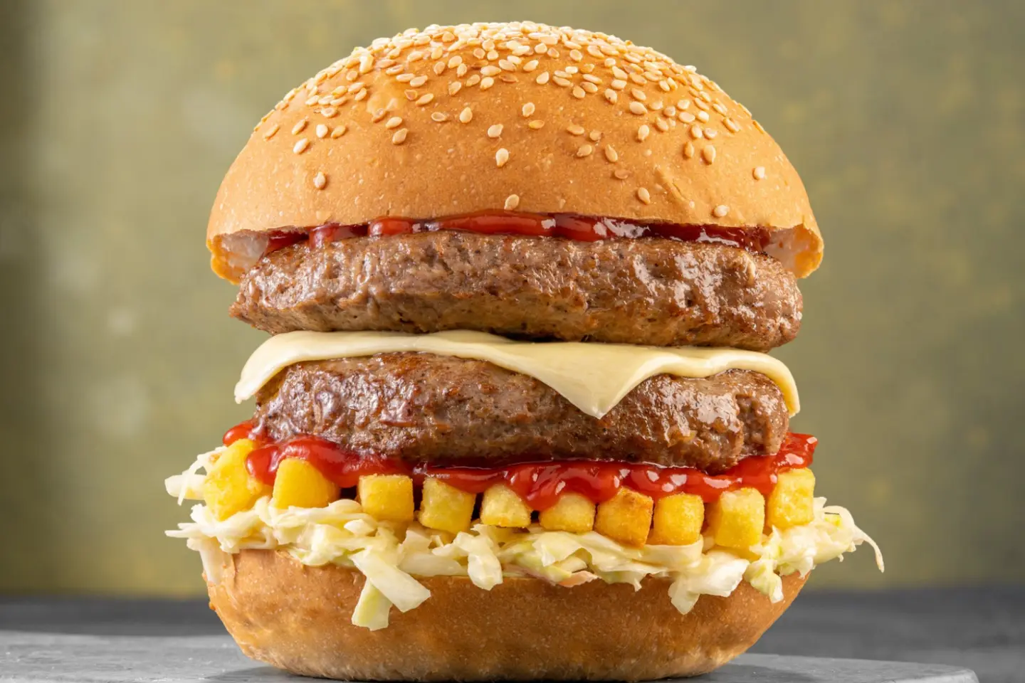 Double Chicken Burger With Cheese