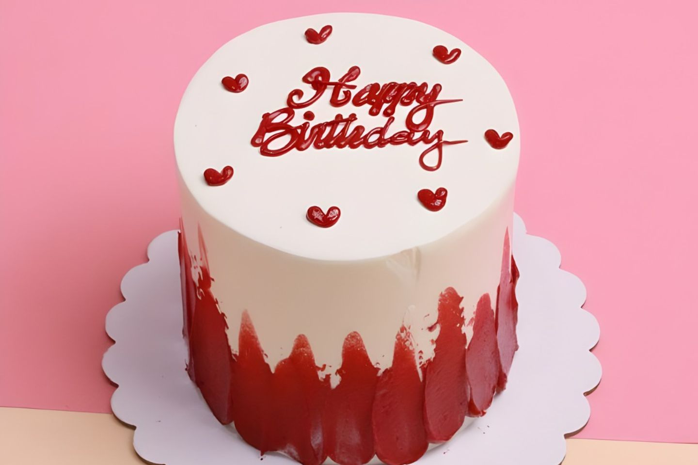 Red Birthday Cake 4 Inch