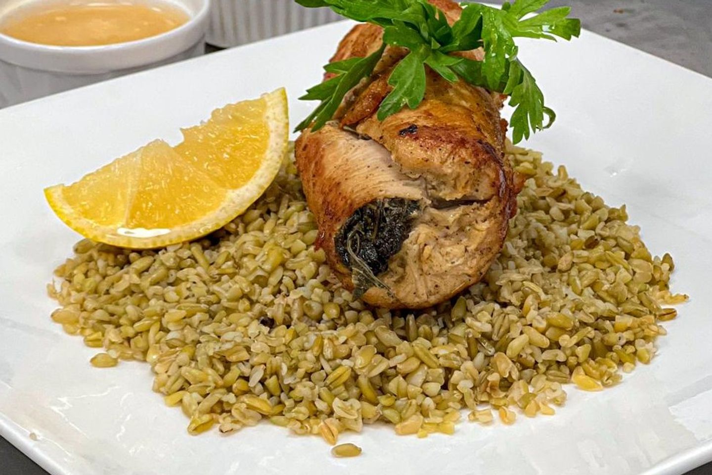 Chicken Rol With Molokhiya