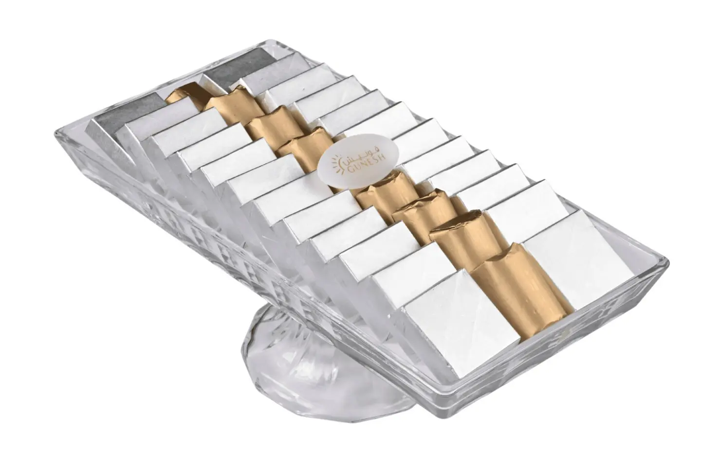 Silver Wafer Filling And Crunch Chocolate – Glass Stand