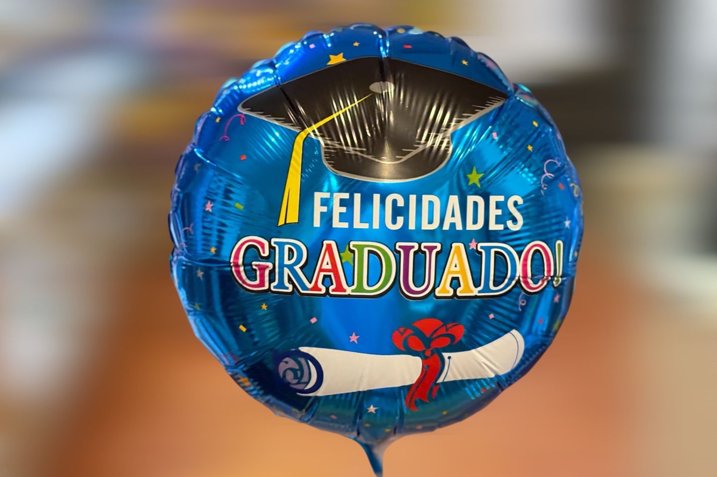 Large Blue Graduation Balloon