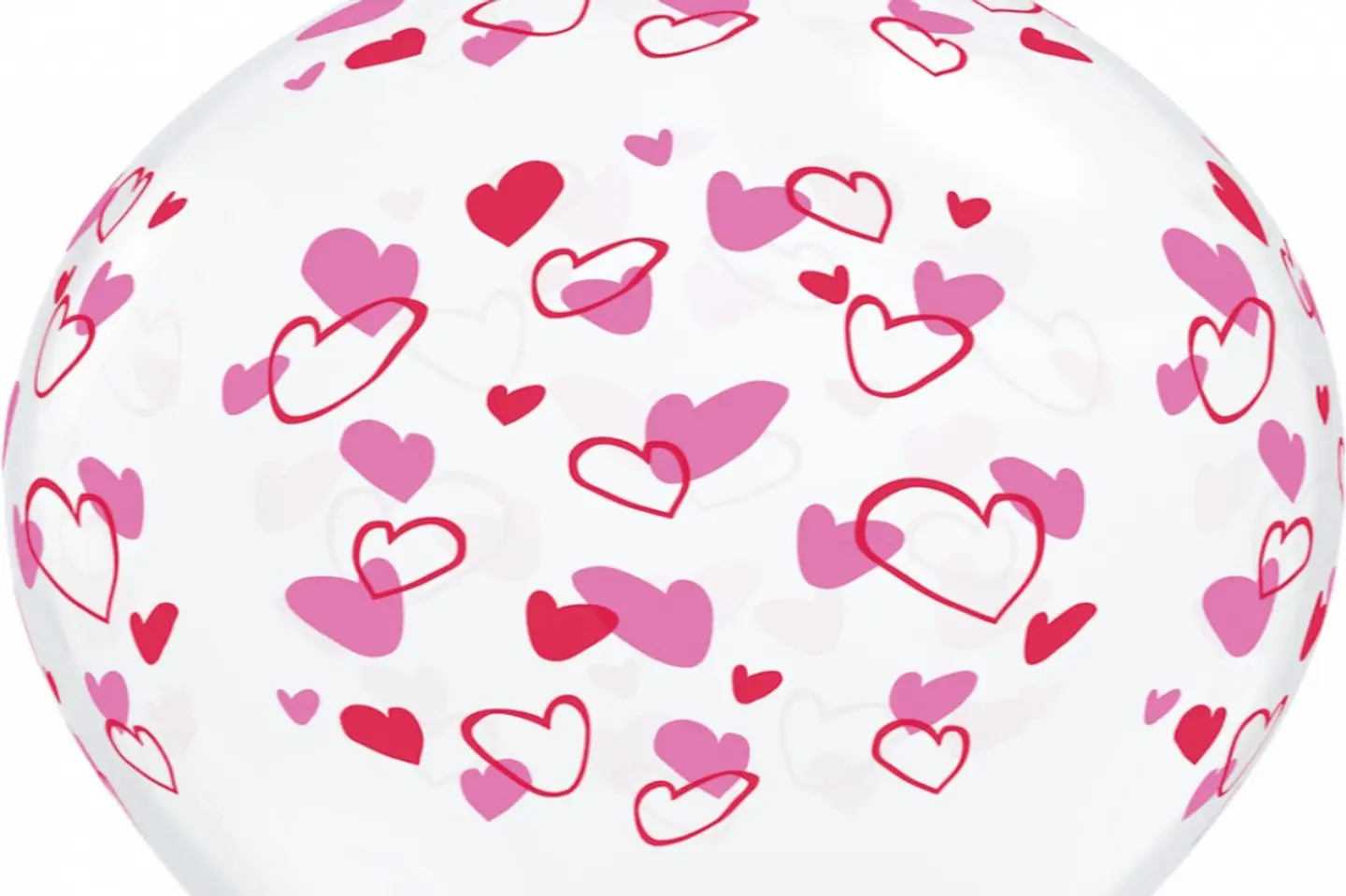 Helium Balloons Printed Pink Hearts