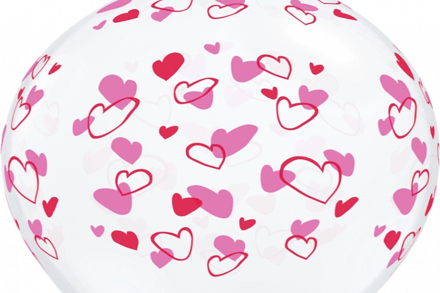 Helium Balloons Printed Pink Hearts