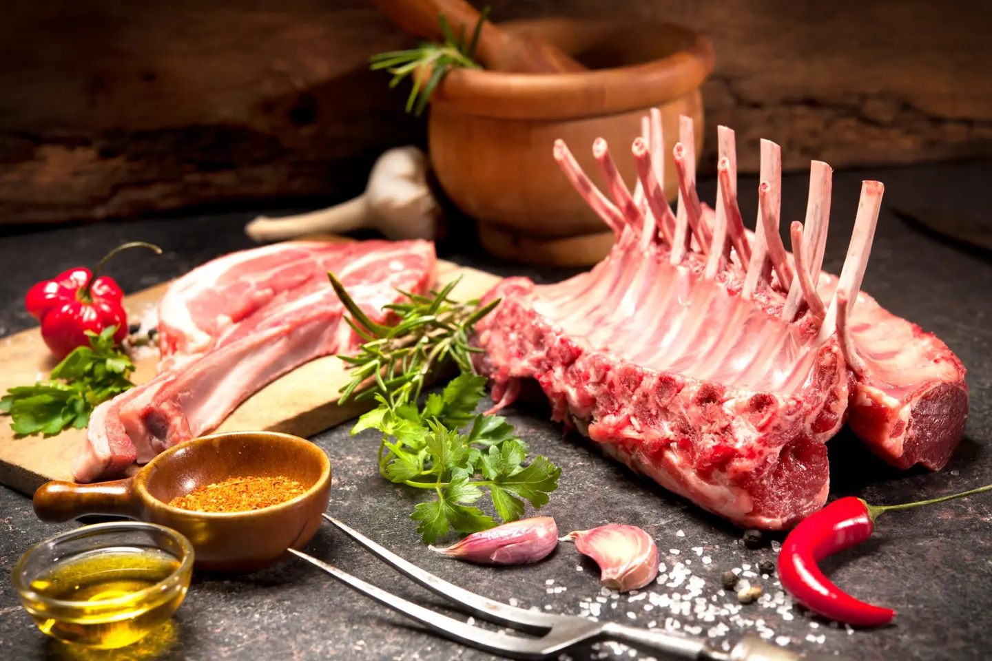 ريش ضأن أسترالي مبرد - قطع فرنسي - راك ضأن فرينش – كامل