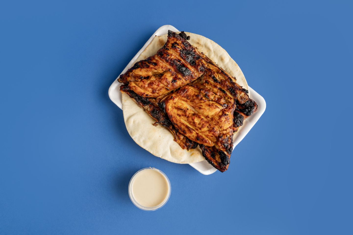 Half Chicken On Charcoal Plain