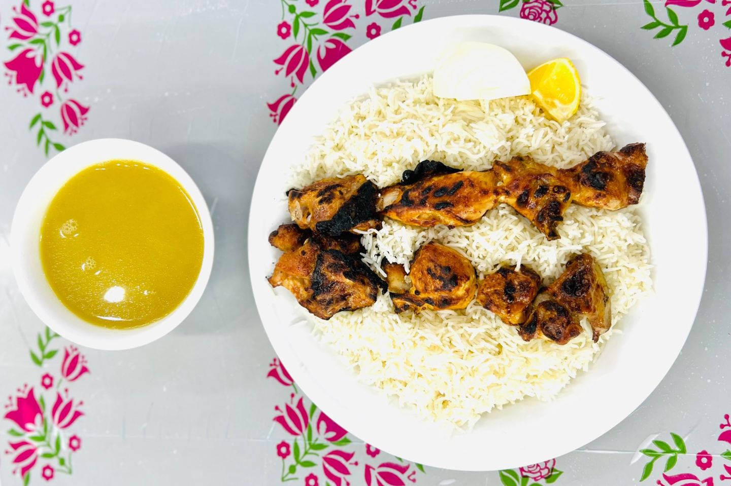 Charcoal Grilled Chicken With Rice