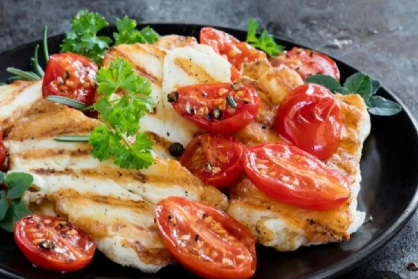 Halloumi And Tomato Plate