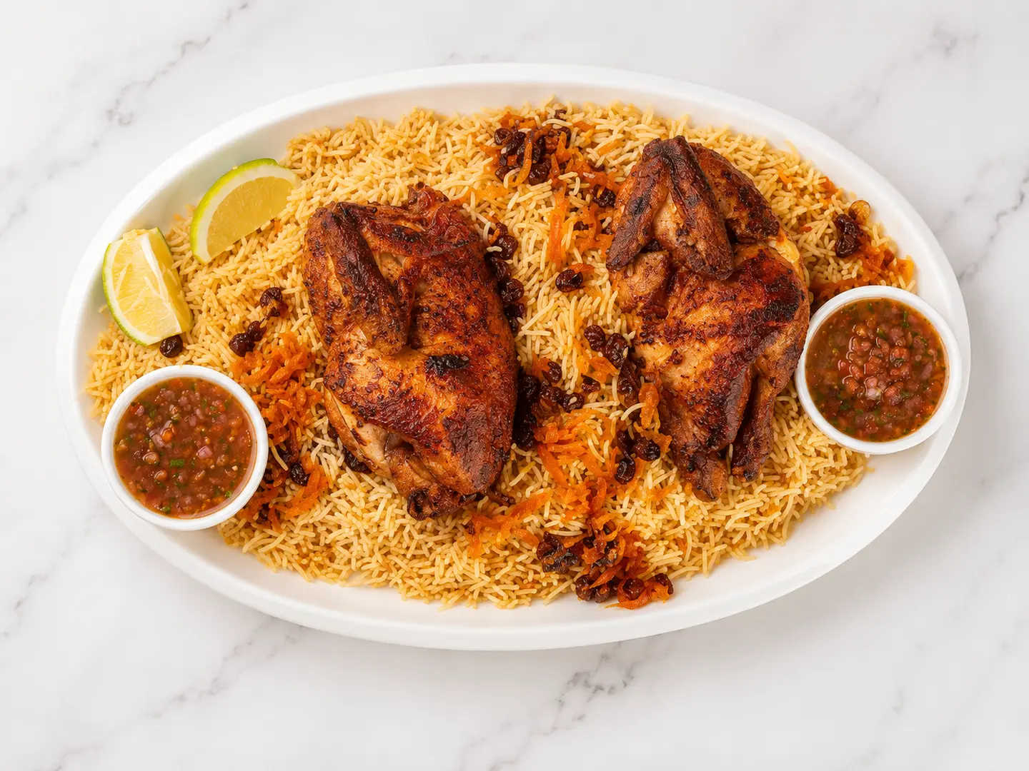 Quarter Grilled Chicken With Rice