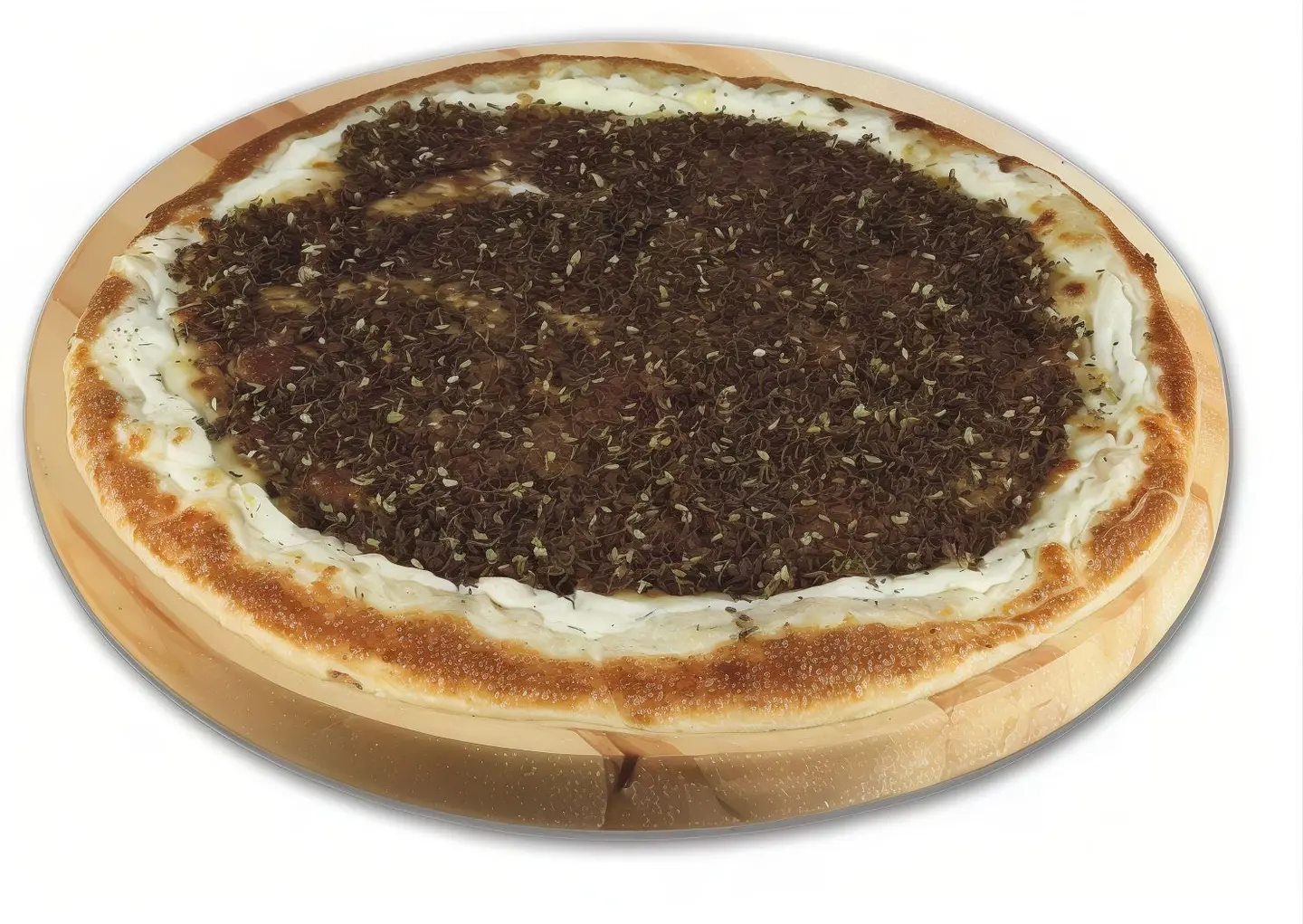 بیتزا جبنة وزعتر ولبنة كبيره