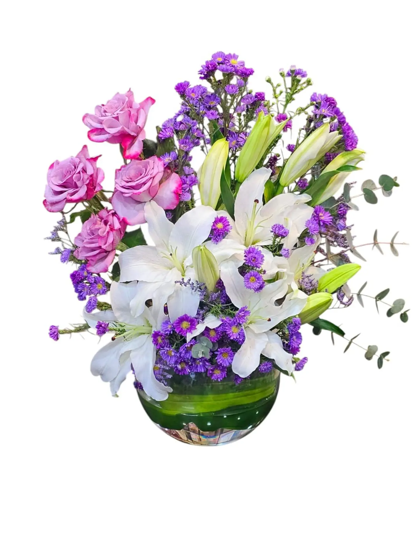 Glass Vase With Natural Flowers