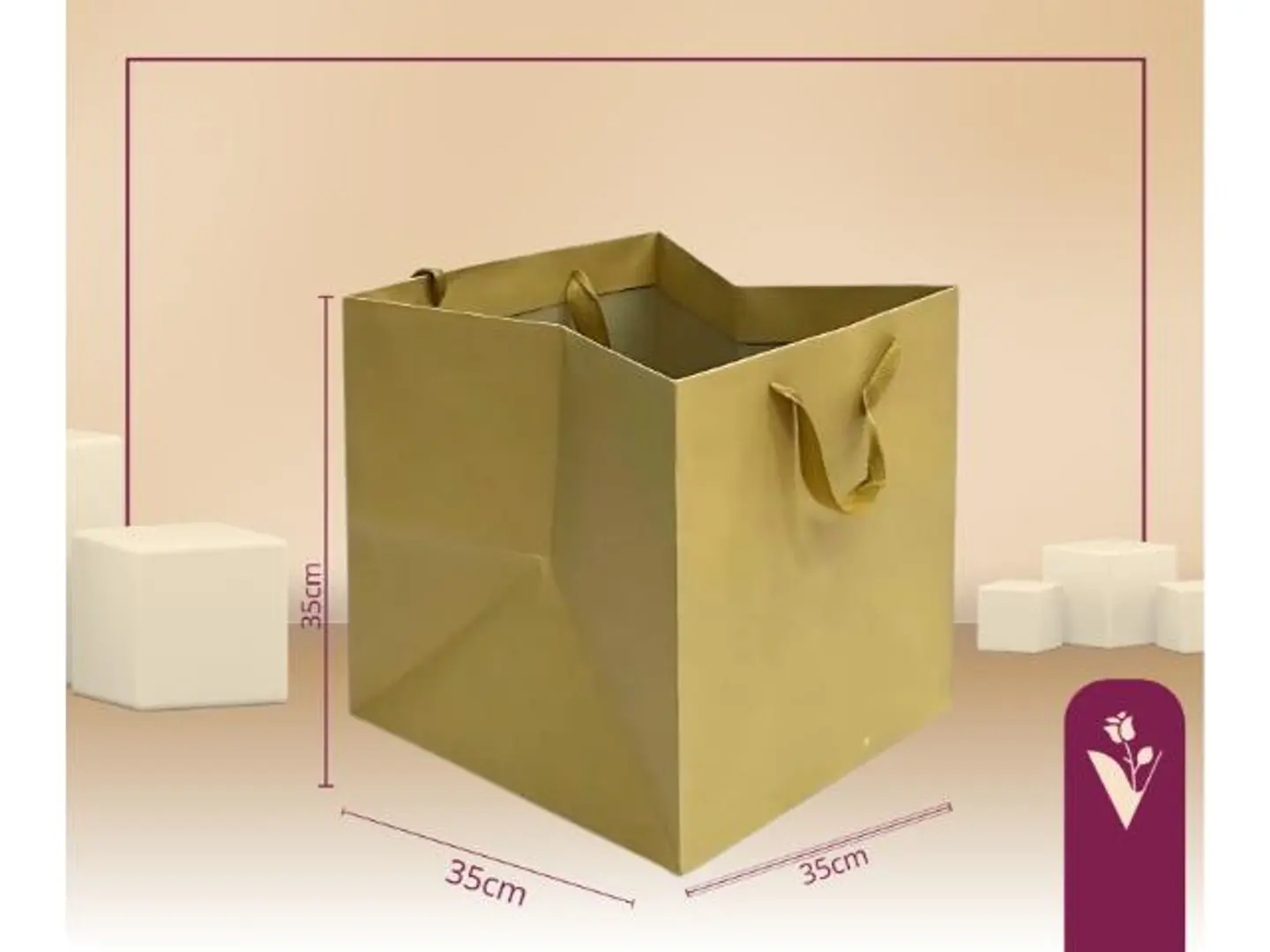 أكياس هدايا قاعدة مربع كبير بني