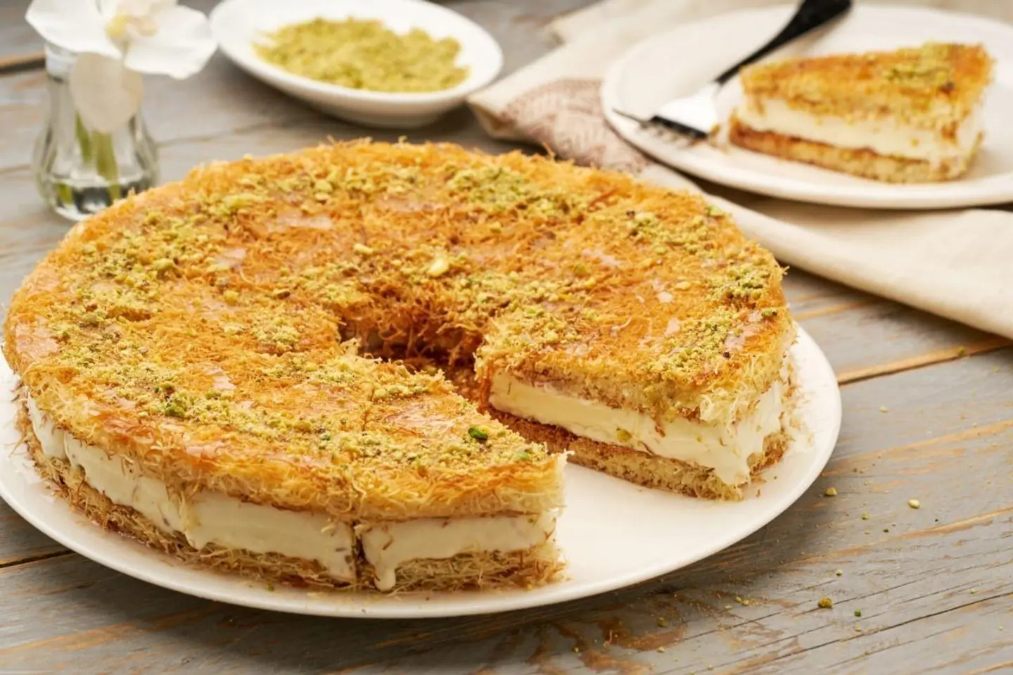 Kunafa Ice Cream With Pistachio