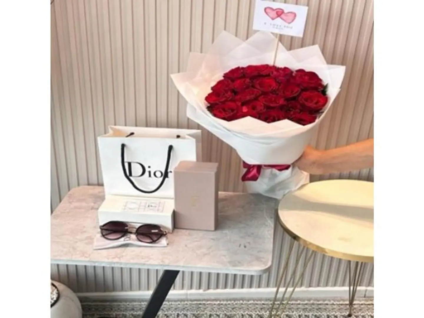 Bouquet Of Roses With Glasses