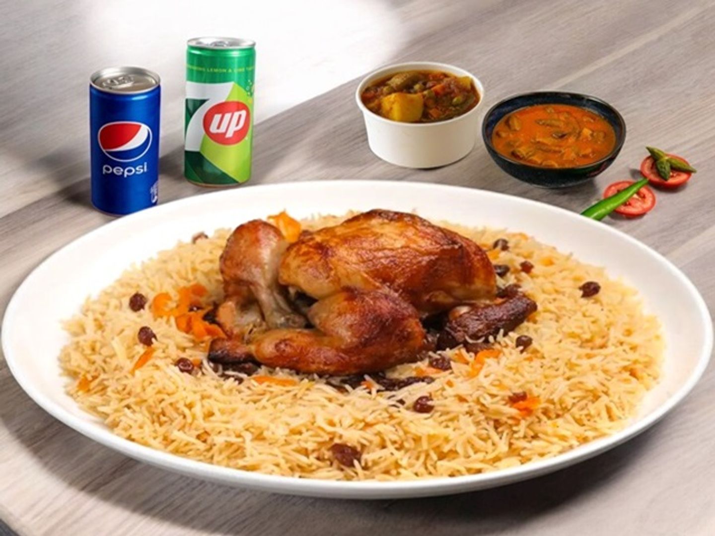 كومبو دجاج شواية مع الأرز