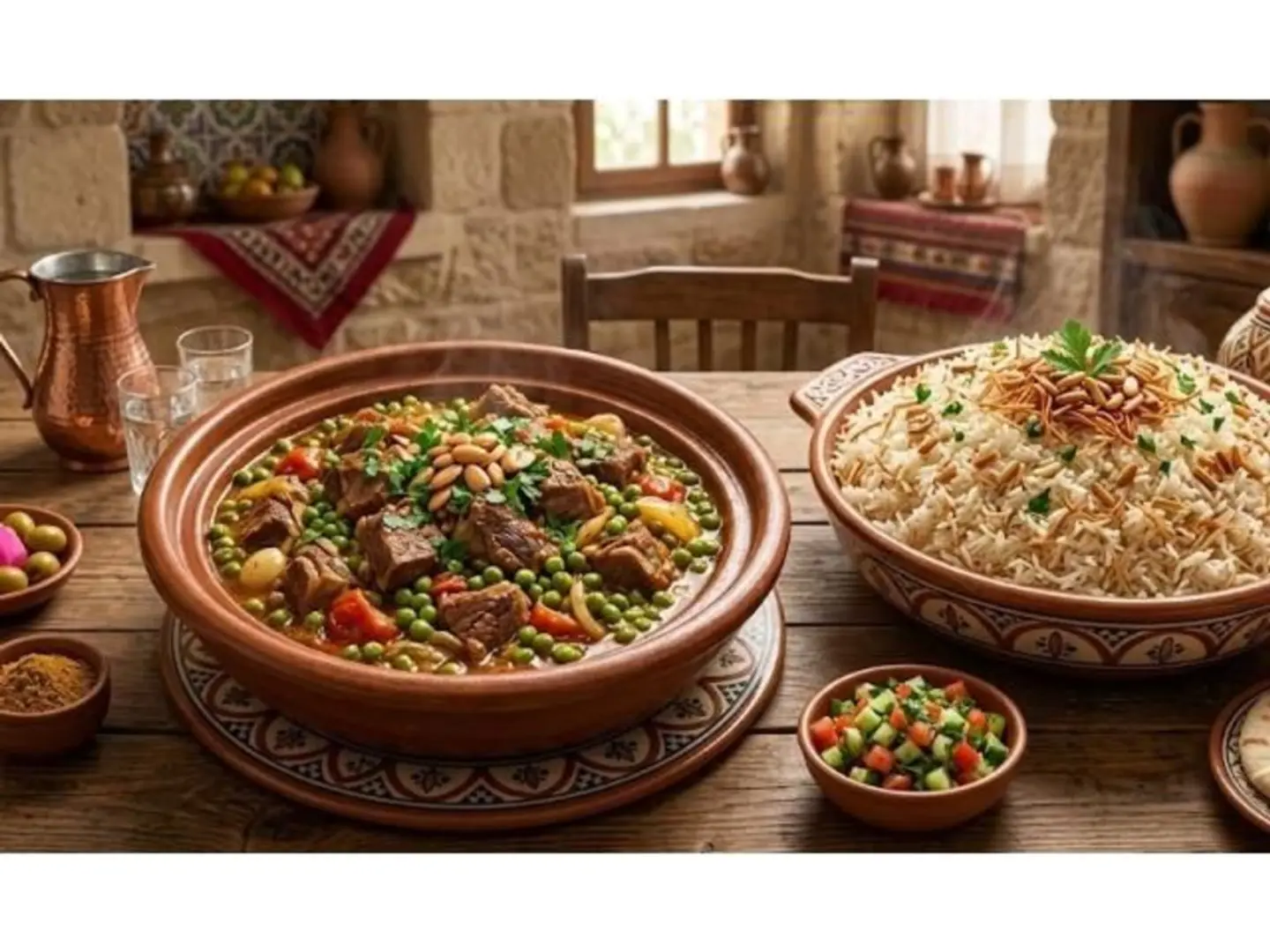 Peas Meat Tagine With Rice
