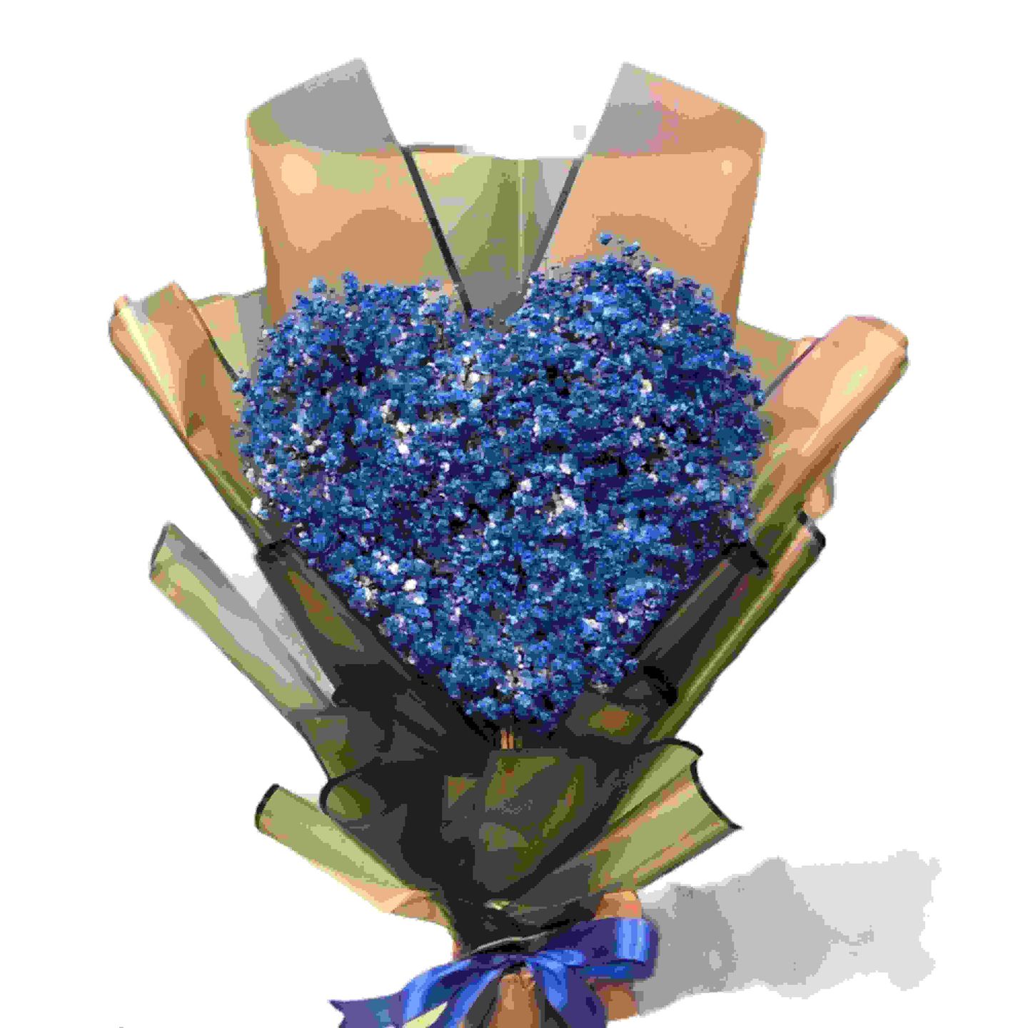 Natural Blue Heart Bouquet
