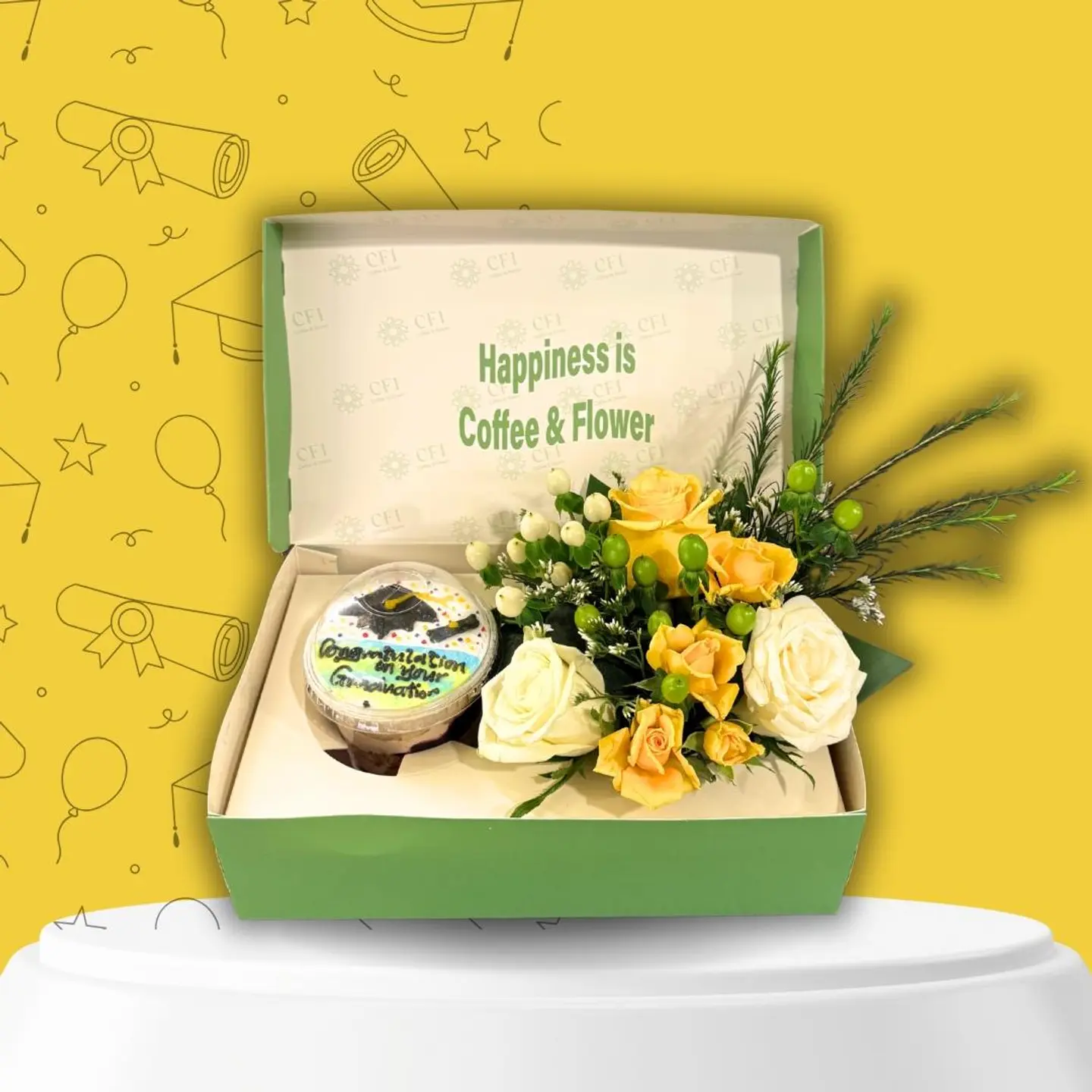 Graduation Box Cupcake Roses "Medium"