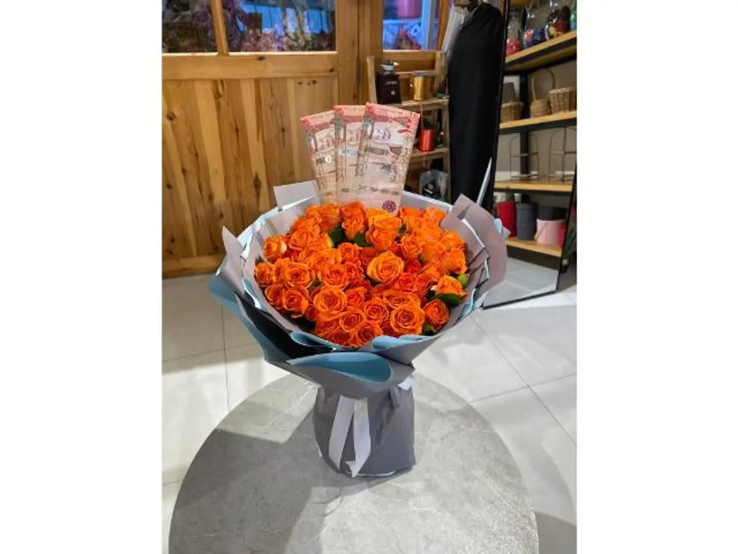 Standing Bouquet With Orange Flowers