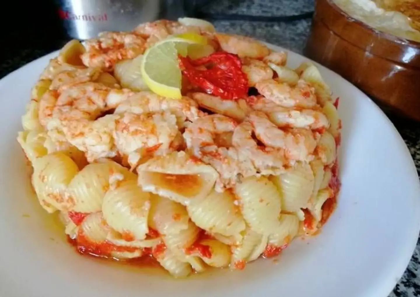 طاجن مكرونه جمبري