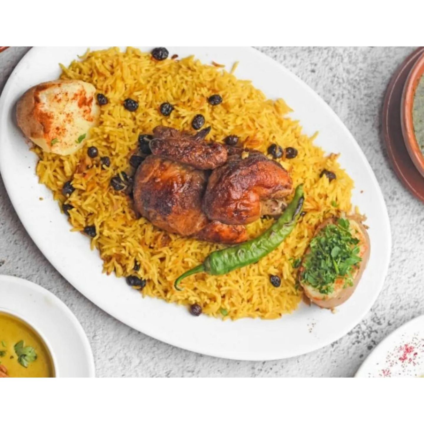 نص حبة دجاج خضار مع الرز