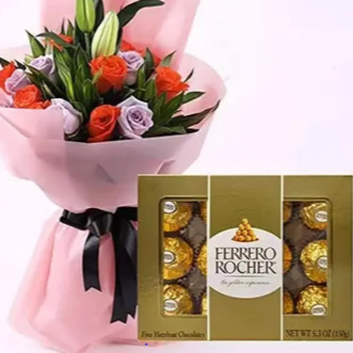 Rose Bouquet With Ferrero Rocher Chocolate