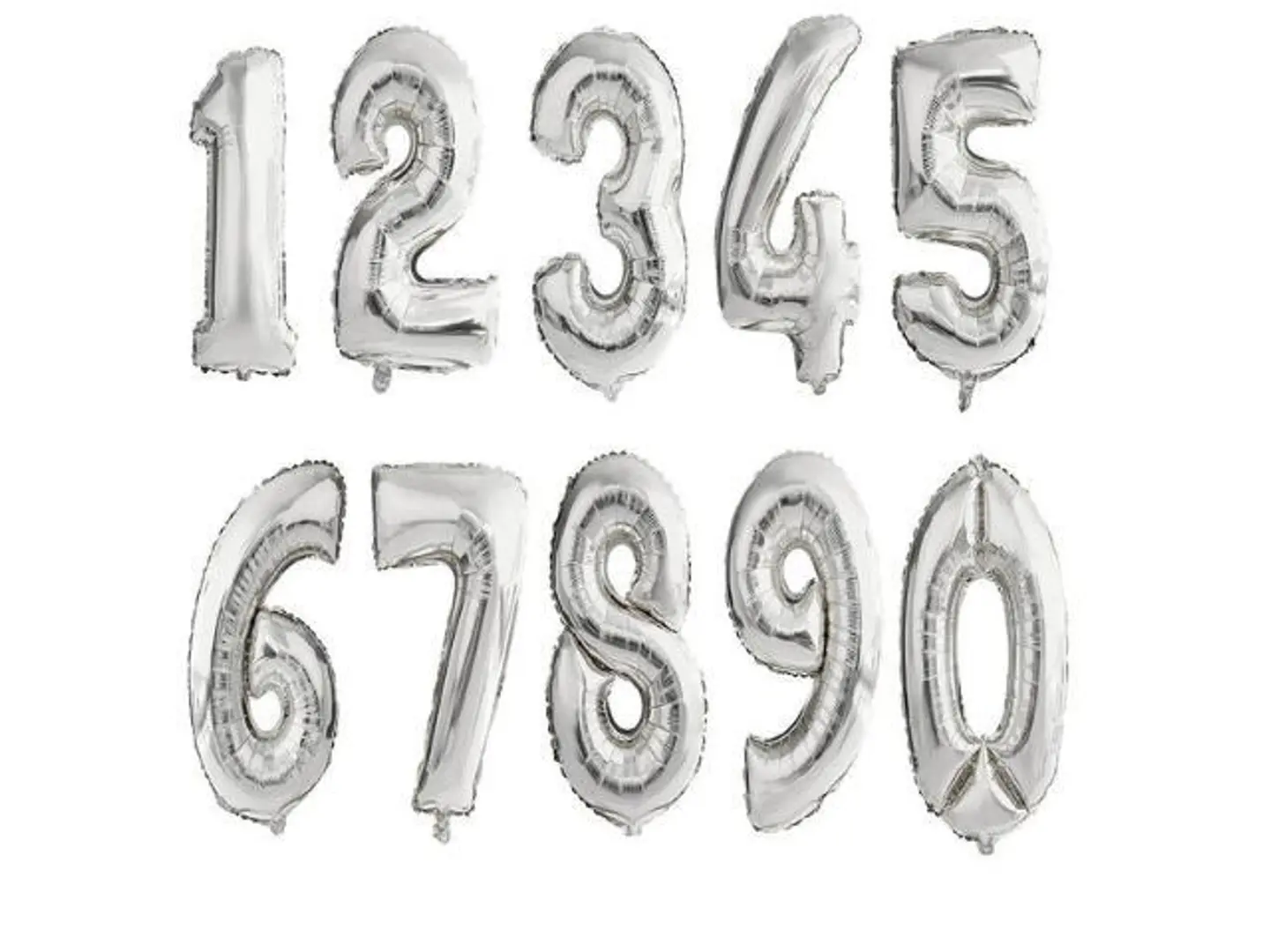 بالون هيليوم ارقام كبيرة فضية