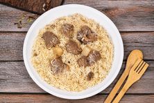 وجبة لحمة مع أرز