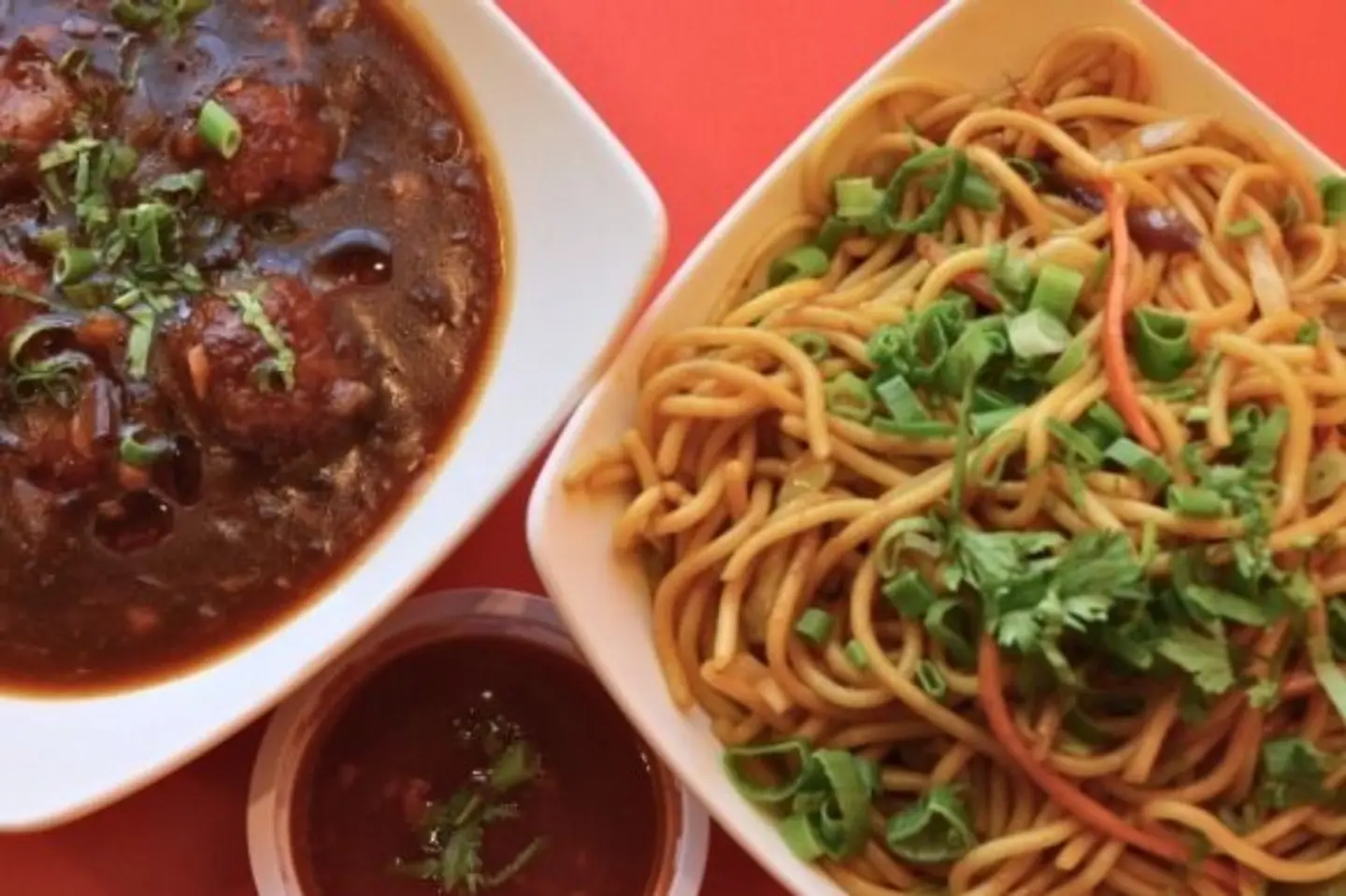 Veg Noodles With Veg Manchurian