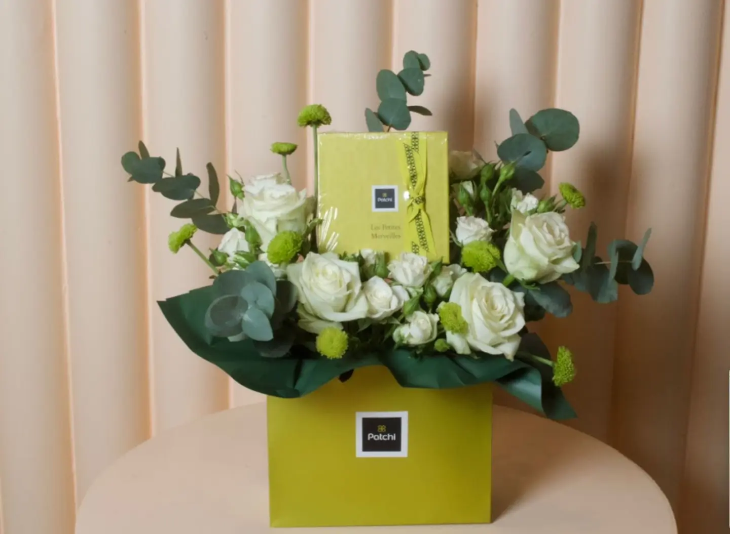 Small Patichi With White And Green Design