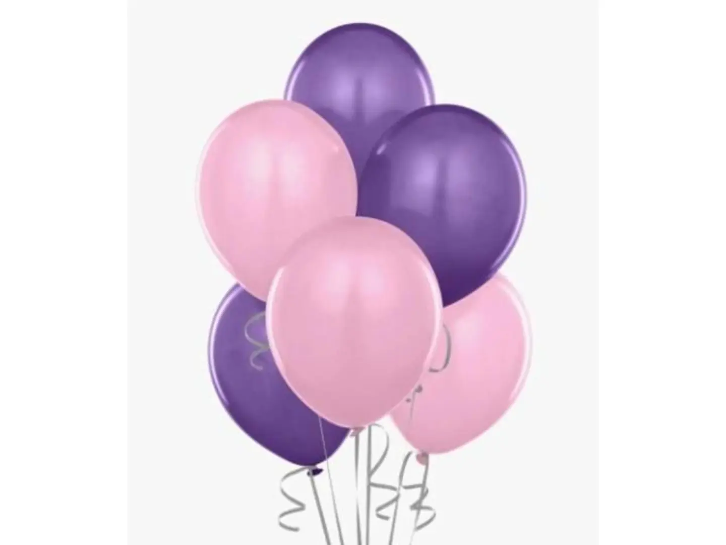 بالون هيليوم 6 حبات وردي وبنفسجي
