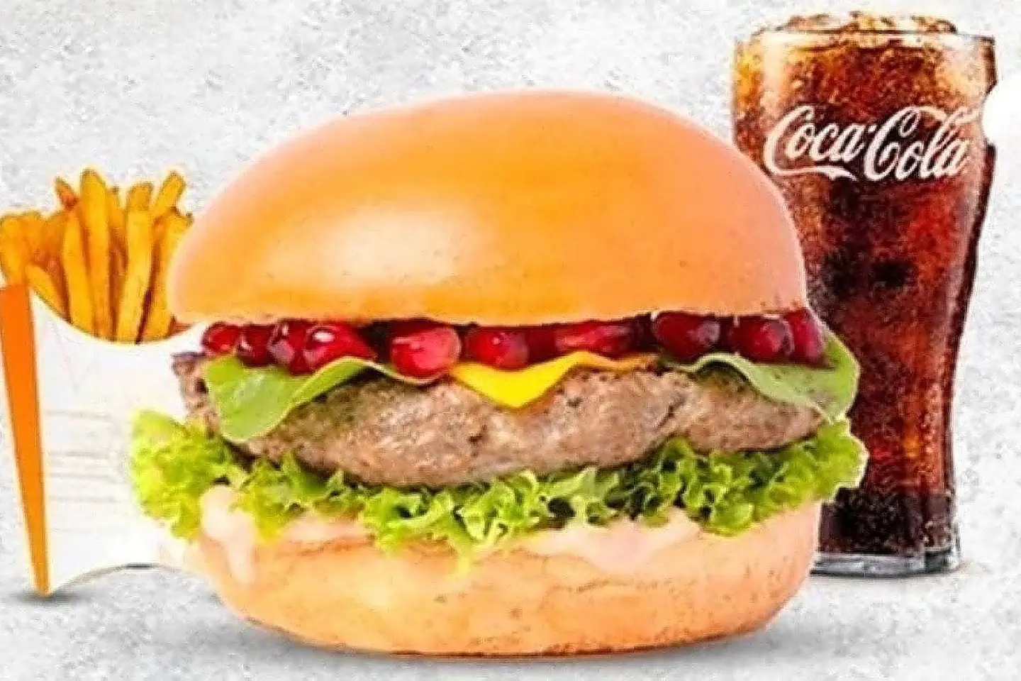 وجبة برجر لحم رمان