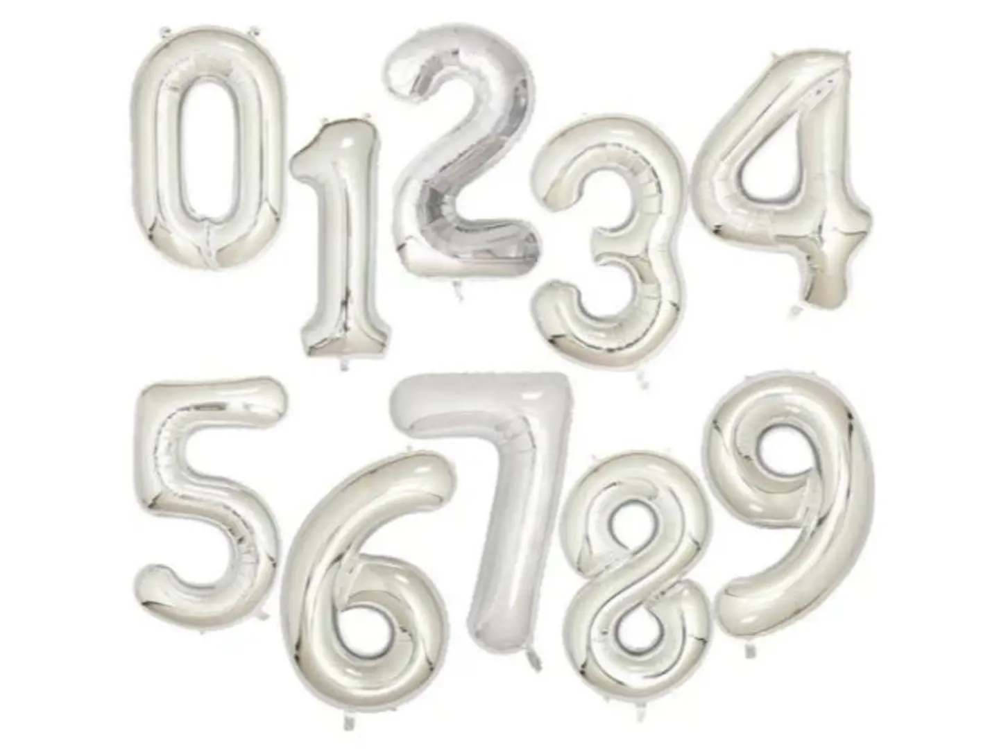 Silver Number Balloon