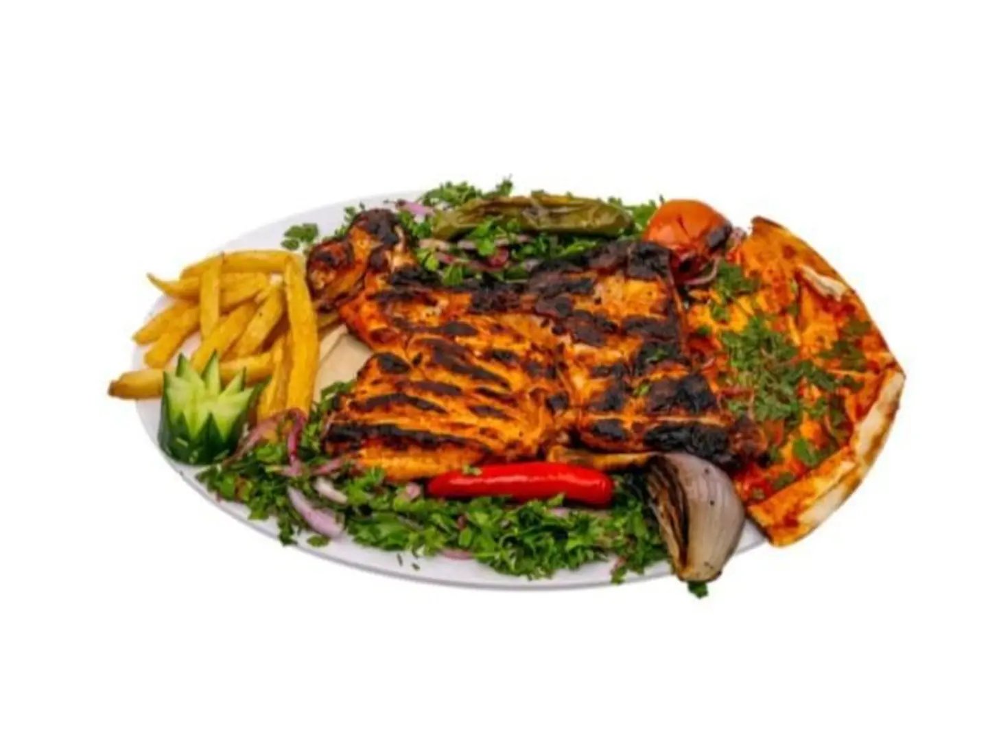 حبة دجاج على الفحم بدون رز