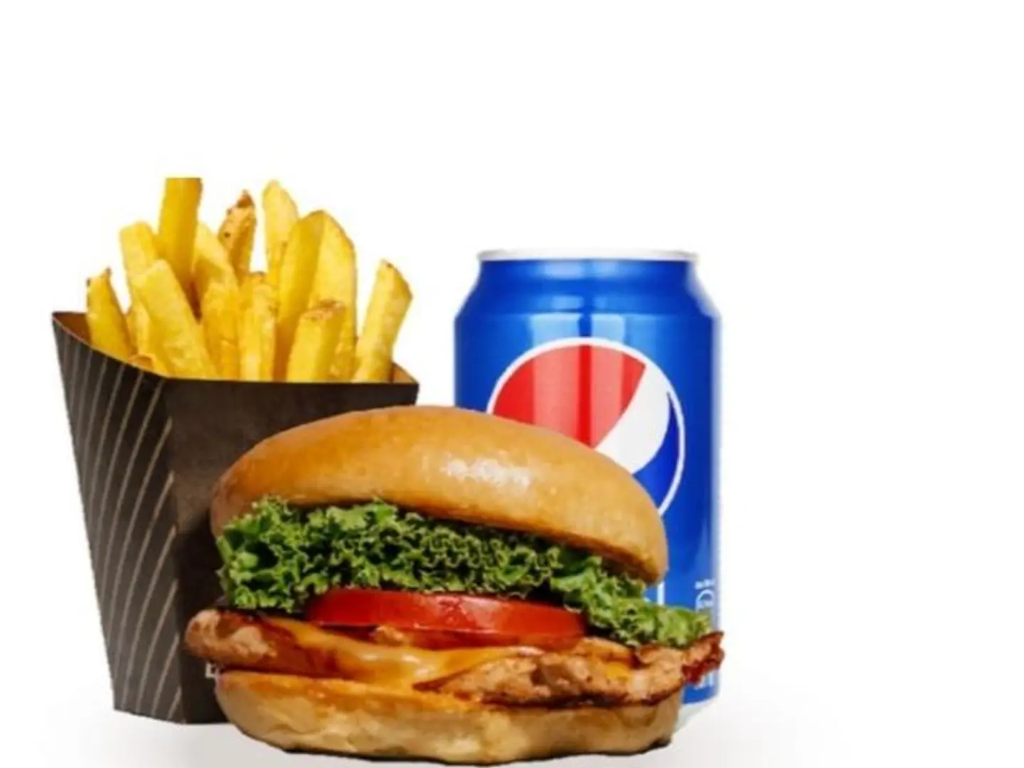 وجبة برجر دجاج بطاطس بيبسي
