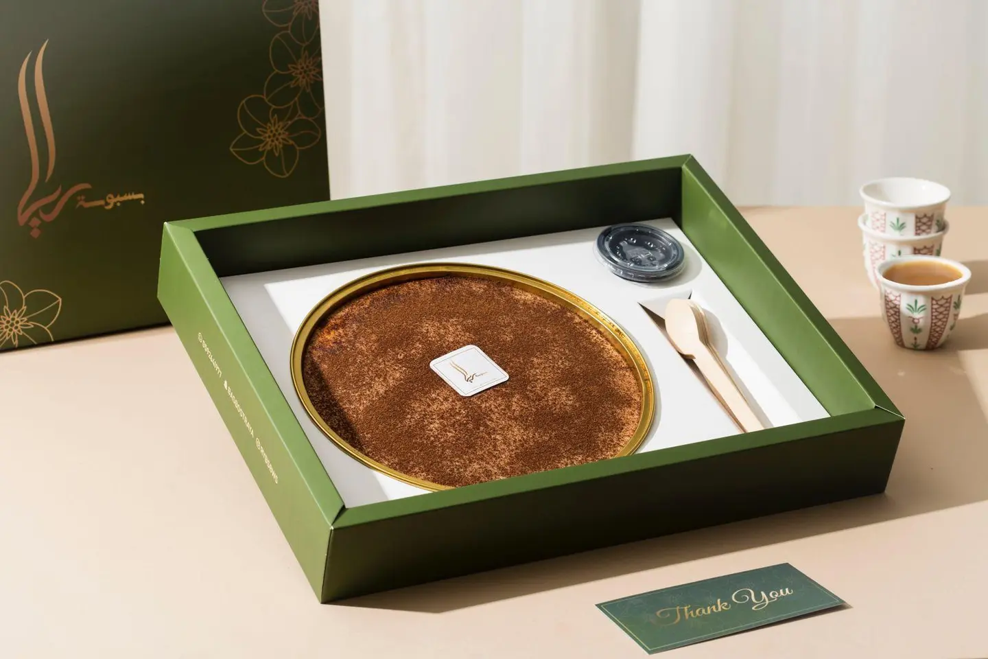 بسبوسة سينابون صينيه وسط تكفي ل 8 اشخاص