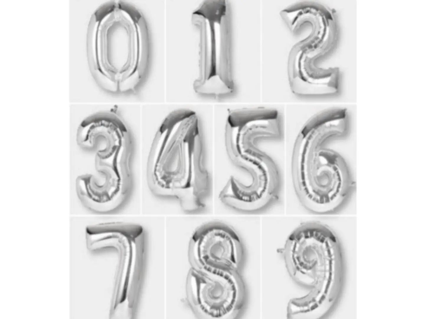 بالون ارقام هيليوم فضي
