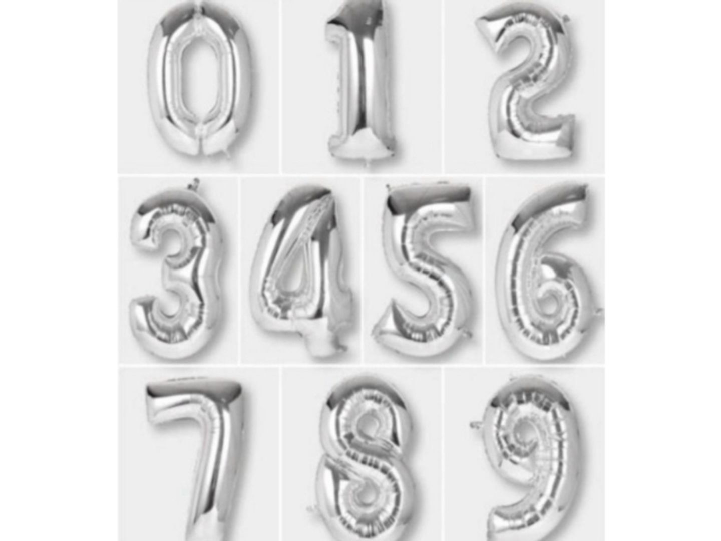 Silver Helium Number Balloon