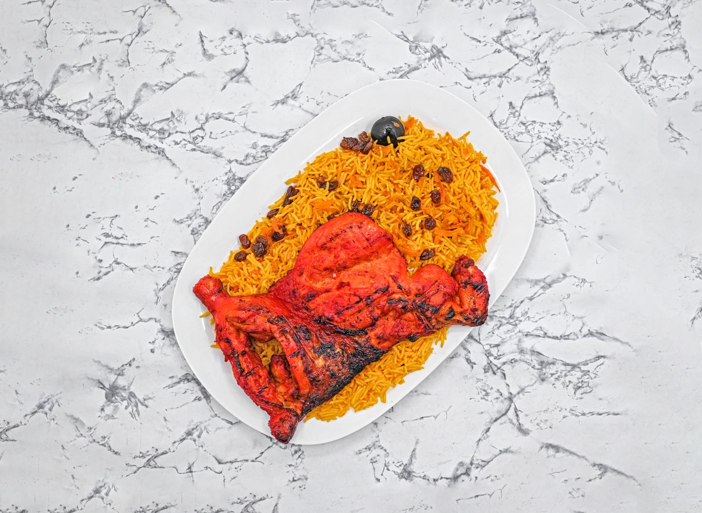 Half Chicken On Charcoal With Bukhari Rice