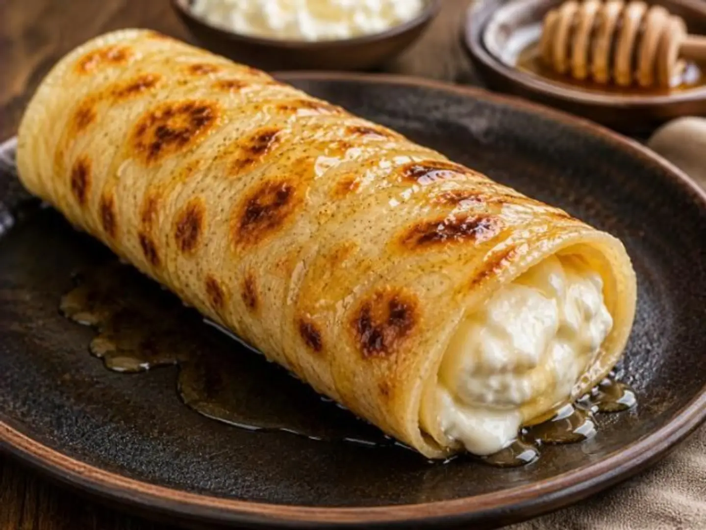 Labneh And Honey Paratha