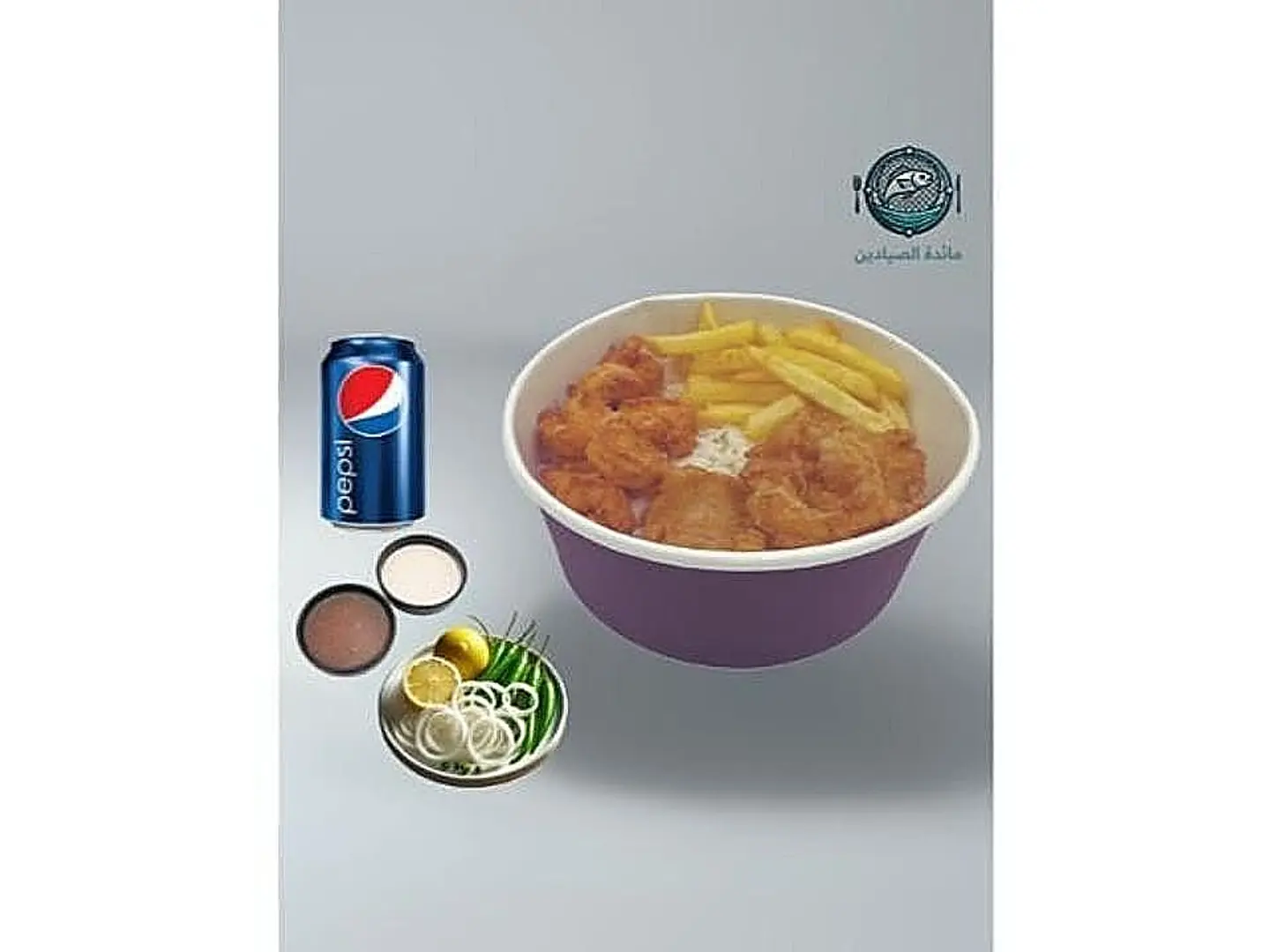Combo Fish And Shrimp Fried With Drink