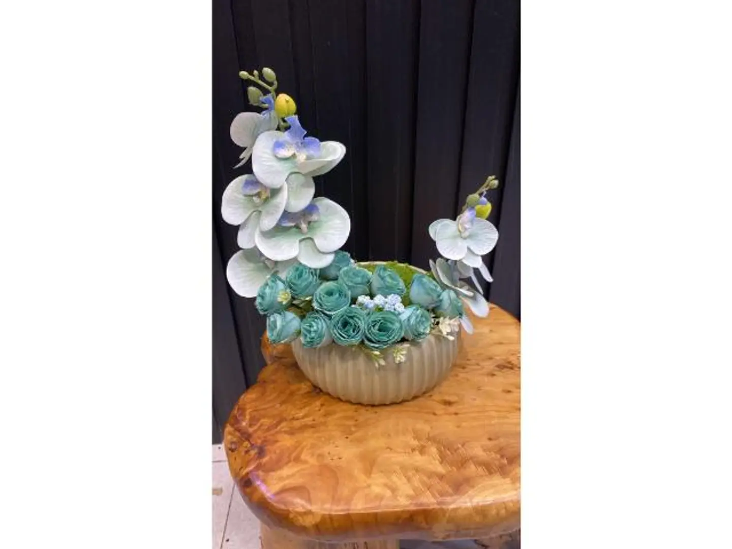 Marble Vase With Artificial Flowers